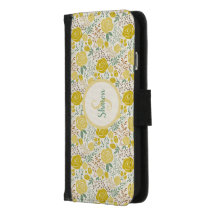 Gelbe Rosen mit Monogramm-Geldbeutel