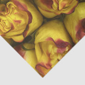 Gelbe Rosen mit roten Tipps, Blumengewebe Seidenpapier (Ausschnitt)