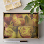 Gelbe Rosen mit roten Tipps, Blumengewebe Seidenpapier (Geschenk)