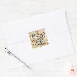 Gelbe Rosen | Mizpah Blessing Quadratischer Aufkleber