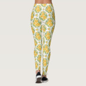 Gelbe Rosen Muster Leggings (Rückseite)