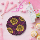 Gelbe Rosen Pappteller (Party)