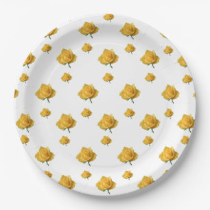 Gelbe Rosen Pappteller