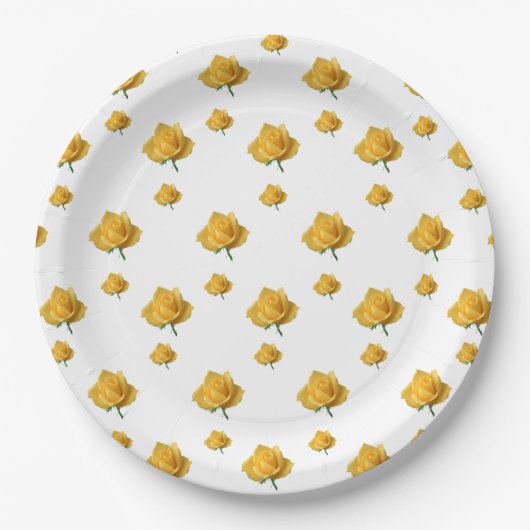 Gelbe Rosen Pappteller (Vorderseite)