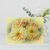 Gelbe Rosen-Party Einladung (Stehend Vorderseite)