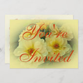 Gelbe Rosen-Party Einladung (Vorne/Hinten)