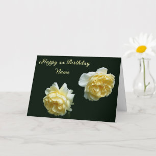 Gelbe Rosen Personalisiert Geburtstag Karte