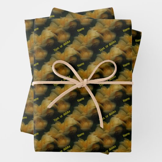 Gelbe Rosen Personalisiert Geschenkpapier Set (Beispiel)
