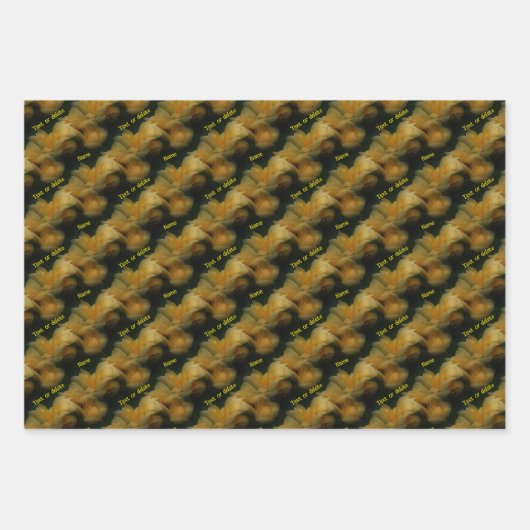 Gelbe Rosen Personalisiert Geschenkpapier Set (Vorderseite)