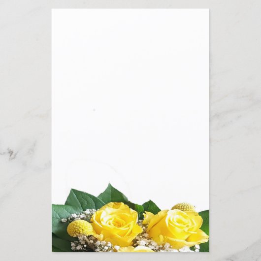 Gelbe Rosen Personalisiert Stationery (Rückseite)