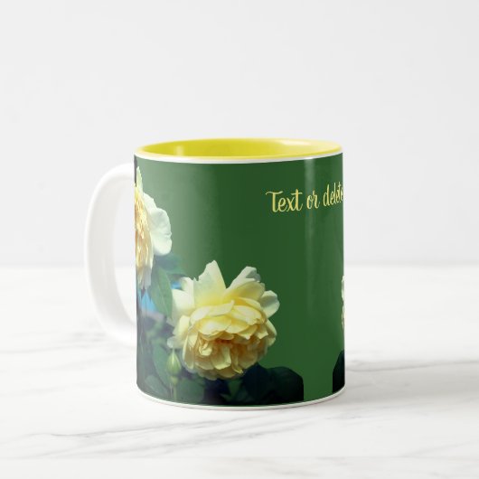 Gelbe Rosen Personalisiert Zweifarbige Tasse (Vorderseite Links)