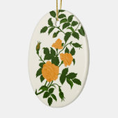 Gelbe Rosen, personalisierte Rückseite Keramikornament (Links)