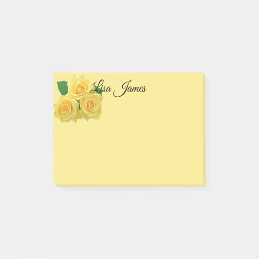 Gelbe Rosen Post-it-Notes Post-it Klebezettel (Vorderseite)
