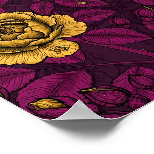 Gelbe Rosen Poster (Ecke)