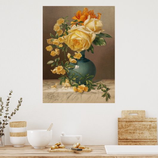 Gelbe Rosen Poster (Küche)