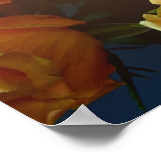 Gelbe Rosen Poster (Ecke)