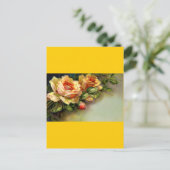 Gelbe Rosen Postkarte (Stehend Vorderseite)