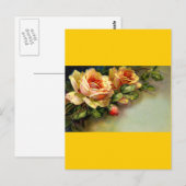 Gelbe Rosen Postkarte (Vorne/Hinten)