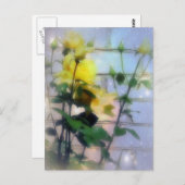 Gelbe Rosen Postkarte (Vorne/Hinten)