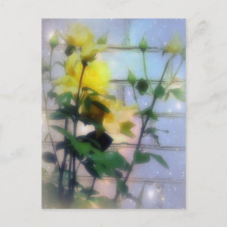 Gelbe Rosen Postkarte