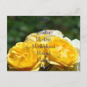Gelbe Rosen Postkarte Mama Mütter Mutter Mütter
