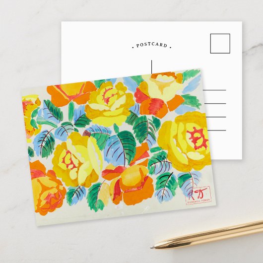 Gelbe Rosen | Raoul Dufy Postkarte