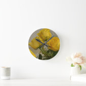 Gelbe Rosen Runde Wanduhr (Zuhause)