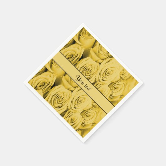 Gelbe Rosen Serviette (Ecke)