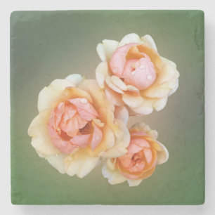 gelbe Rosen Steinuntersetzer