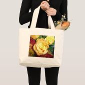 Gelbe Rosen-Tasche Jumbo Stoffbeutel (Vorderseite (Produkt))