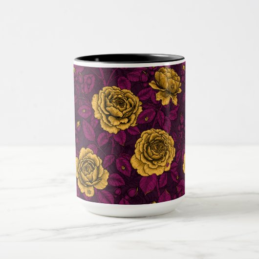 Gelbe Rosen Tasse (Zentrum)