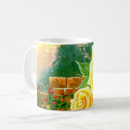 Gelbe Rosen Tasse (Vorderseite Links)
