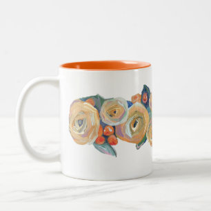 Gelbe Rosen-Tasse Zweifarbige Tasse