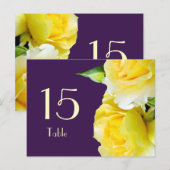 Gelbe Rosen Tischnummer Postkarte (Vorne/Hinten)