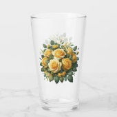 Gelbe Rosen Trinkglas Tumbler (Rückseite)
