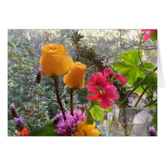 Gelbe Rosen u. LavendelSprigs KARTE