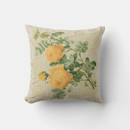 Gelbe Rosen u. Vintages mit Blumenkissen der Kissen