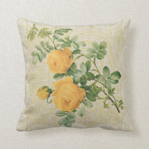 Gelbe Rosen u. Vintages mit Blumenkissen der Kissen