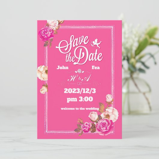 Gelbe Rosen und Engel der Liebe Einladung (Stehend Vorderseite)