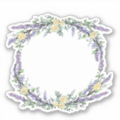 Gelbe Rosen und Eukalyptus-Aquarell Aufkleber (Vorderseite)