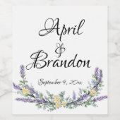 Gelbe Rosen und Eukalyptus Weinetikett (Einzelnes Label)