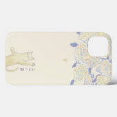 Gelbe Rosen und Katzen spielen Case-Mate iPhone Hülle (Rückseite (Horizontal))