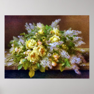 Gelbe Rosen und Lilacs Poster
