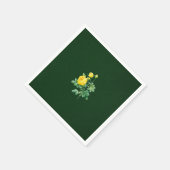Gelbe Rosen und Rosenknospe Serviette (Ecke)