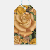 Gelbe Rosen und rustikales Brautparty aus Holz Geschenkanhänger (Rückseite)