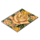 Gelbe Rosen und rustikales Shabby Chic aus Holz Notizblock (Linke Seite)