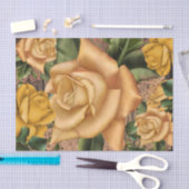 Gelbe Rosen und rustikales Shabby Chic aus Holz Seidenpapier (Handwerk)