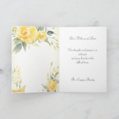 Gelbe Rosen und Schmetterling Tiefes Beileid Karte (Innenseite)