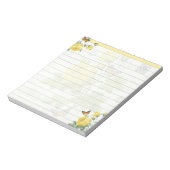 Gelbe Rosen und Schmetterlinge Notizblock (Rotiert)