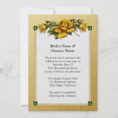 Gelbe Rosen und Smaragde Hochzeitseinladung Einladung (Vorderseite)